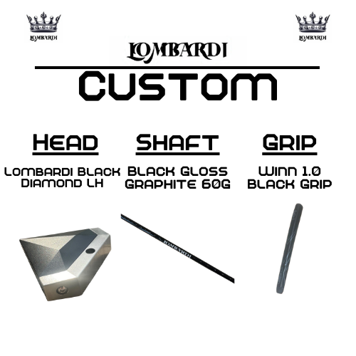 Lombardi Golf Custom Black Diamond Left-Hand Mallet Golf Putter