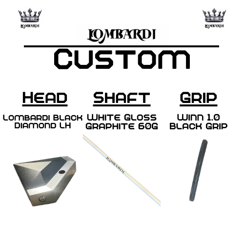 Lombardi Golf Custom Black Diamond Left-Hand Mallet Golf Putter