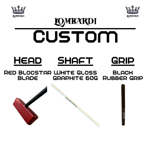 Lombardi Golf Custom Red Blocstar Blade Golf Putter