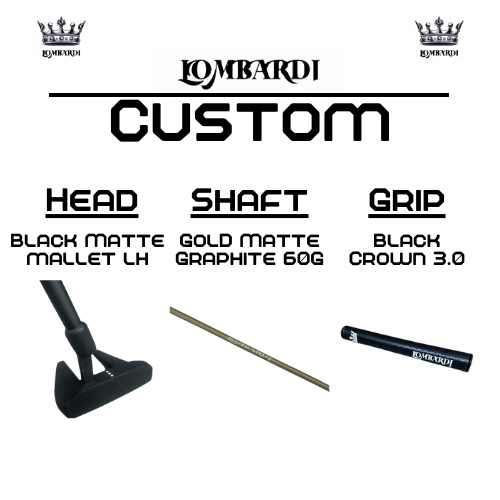 Lombardi Golf Custom Black Matte Left Hand Mallet Golf Putter