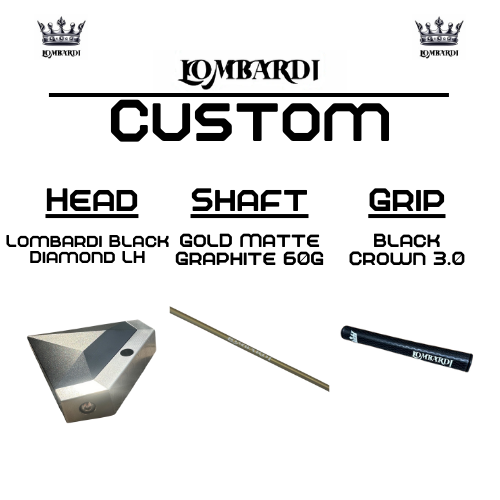 Lombardi Golf Custom Black Diamond Left-Hand Mallet Golf Putter