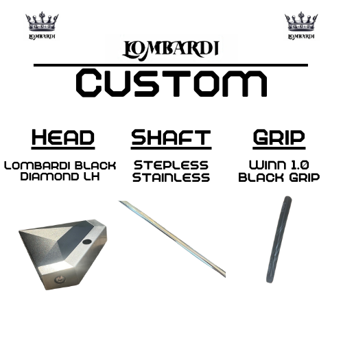 Lombardi Golf Custom Black Diamond Left-Hand Mallet Golf Putter