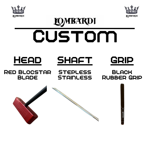 Lombardi Golf Custom Red Blocstar Blade Golf Putter