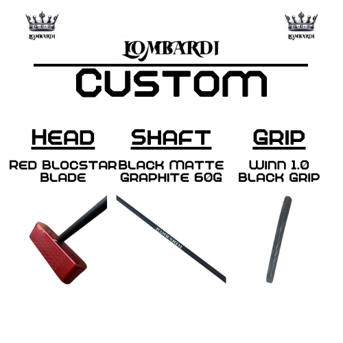 Lombardi Golf Custom Red Blocstar Blade Golf Putter