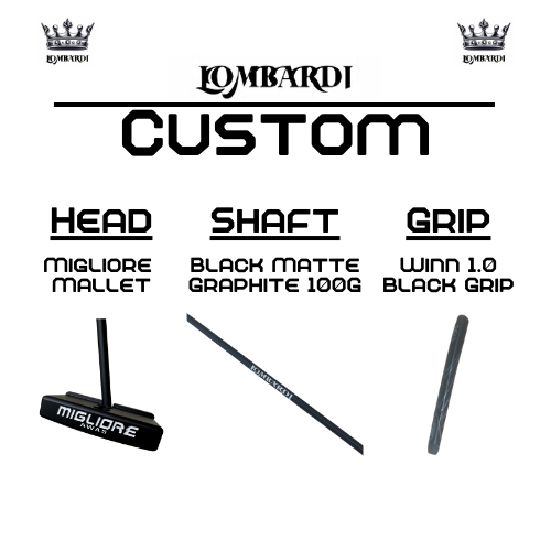 Lombardi Golf Custom Black Migliore Mallet Golf Putter