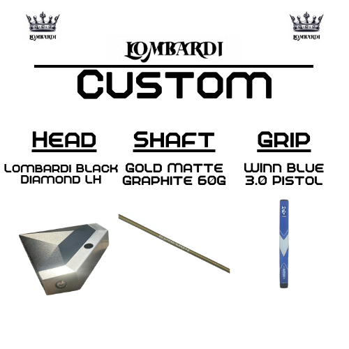 Lombardi Golf Custom Black Diamond Left-Hand Mallet Golf Putter