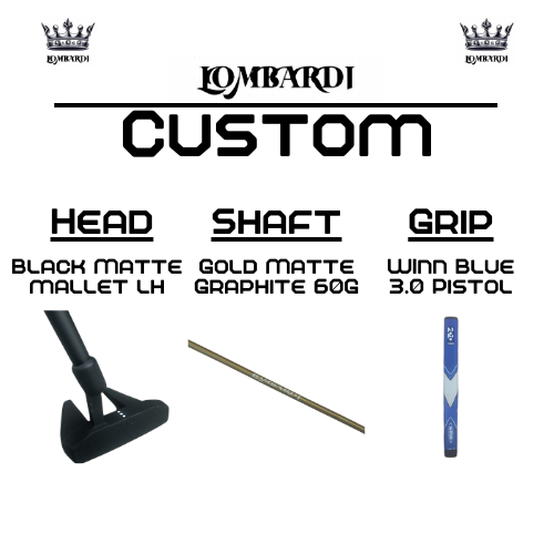 Lombardi Golf Custom Black Matte Left Hand Mallet Golf Putter