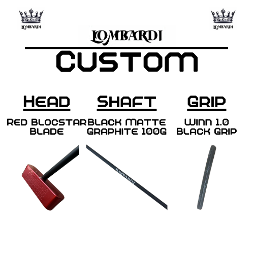 Lombardi Golf Custom Red Blocstar Blade Golf Putter