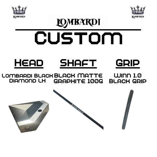 Lombardi Golf Custom Black Diamond Left-Hand Mallet Golf Putter