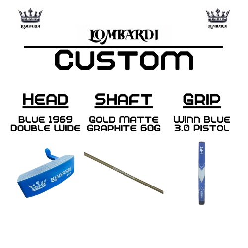 Lombardi Golf Custom Blue 1969 Double Wide Blade Golf Putter