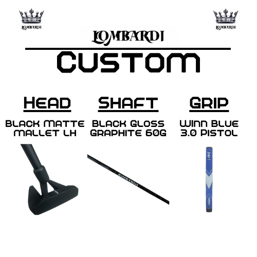 Lombardi Golf Custom Black Matte Left Hand Mallet Golf Putter