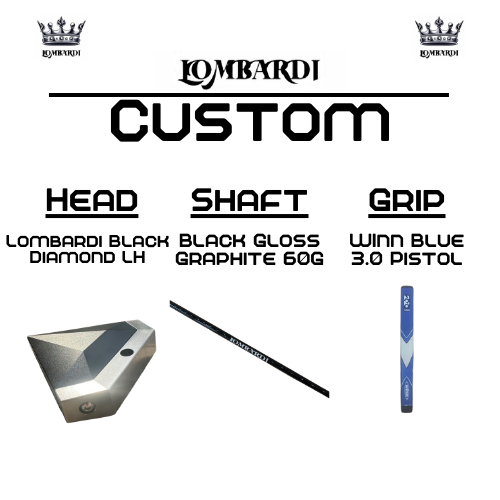 Lombardi Golf Custom Black Diamond Left-Hand Mallet Golf Putter