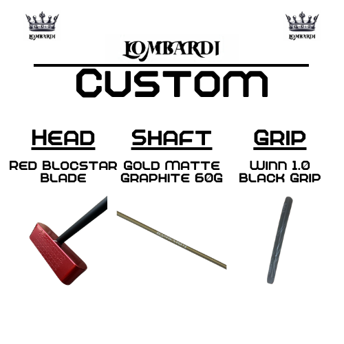 Lombardi Golf Custom Red Blocstar Blade Golf Putter