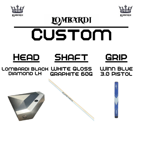 Lombardi Golf Custom Black Diamond Left-Hand Mallet Golf Putter