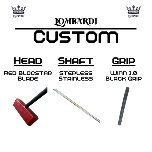 Lombardi Golf Custom Red Blocstar Blade Golf Putter