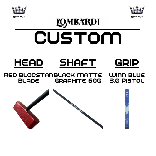 Lombardi Golf Custom Red Blocstar Blade Golf Putter