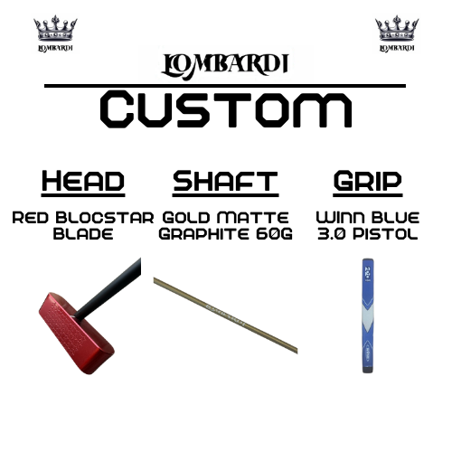 Lombardi Golf Custom Red Blocstar Blade Golf Putter