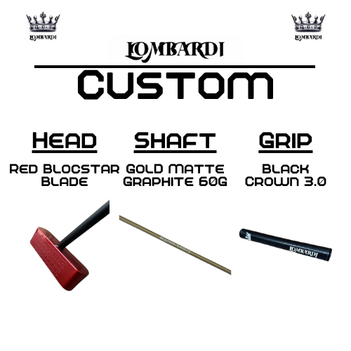 Lombardi Golf Custom Red Blocstar Blade Golf Putter