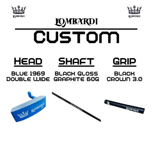 Lombardi Golf Custom Blue 1969 Double Wide Blade Golf Putter
