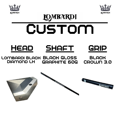 Lombardi Golf Custom Black Diamond Left-Hand Mallet Golf Putter