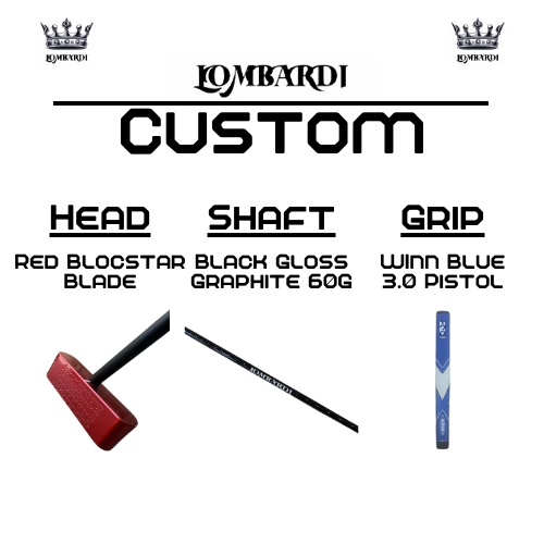 Lombardi Golf Custom Red Blocstar Blade Golf Putter