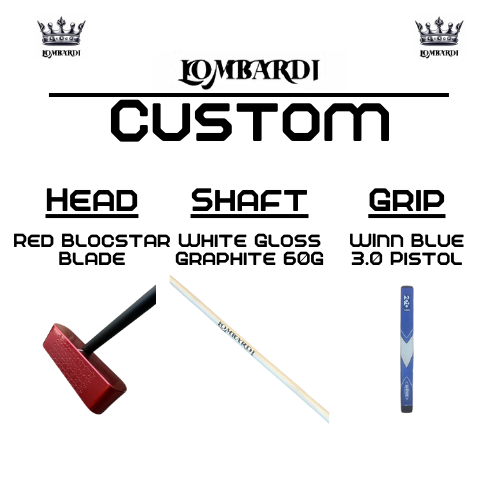 Lombardi Golf Custom Red Blocstar Blade Golf Putter