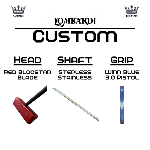 Lombardi Golf Custom Red Blocstar Blade Golf Putter