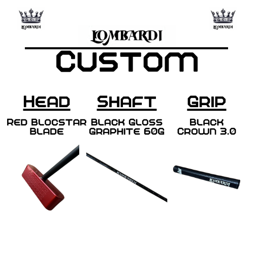 Lombardi Golf Custom Red Blocstar Blade Golf Putter