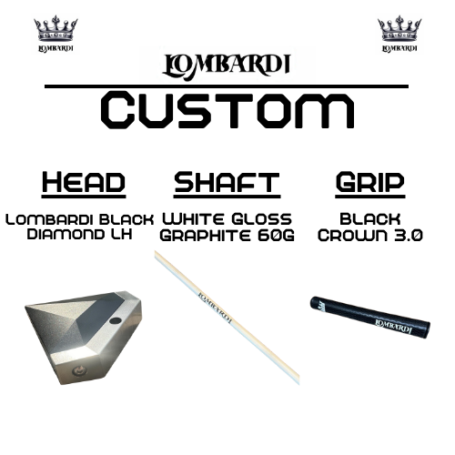Lombardi Golf Custom Black Diamond Left-Hand Mallet Golf Putter