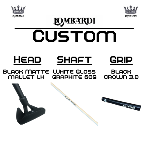 Lombardi Golf Custom Black Matte Left Hand Mallet Golf Putter