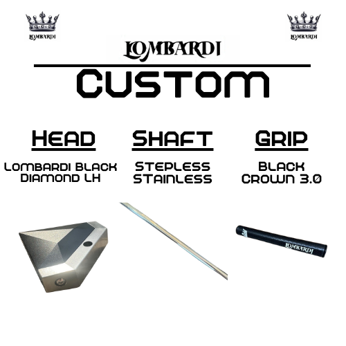 Lombardi Golf Custom Black Diamond Left-Hand Mallet Golf Putter