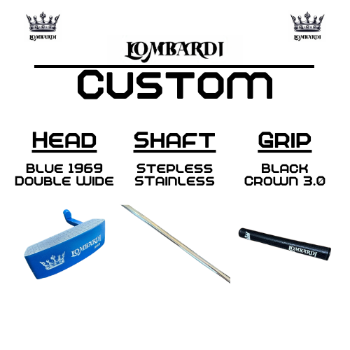 Lombardi Golf Custom Blue 1969 Double Wide Blade Golf Putter