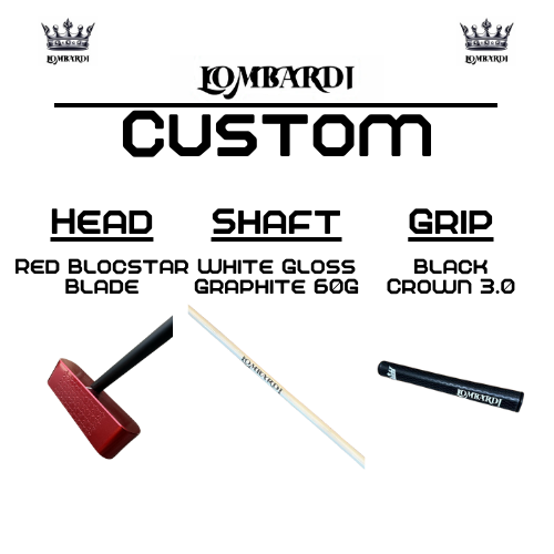 Lombardi Golf Custom Red Blocstar Blade Golf Putter