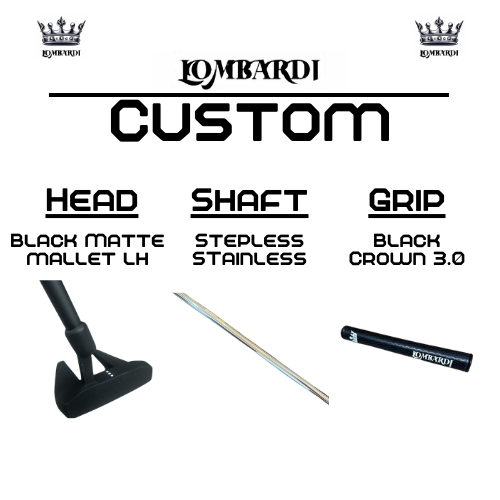 Lombardi Golf Custom Black Matte Left Hand Mallet Golf Putter