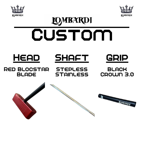 Lombardi Golf Custom Red Blocstar Blade Golf Putter