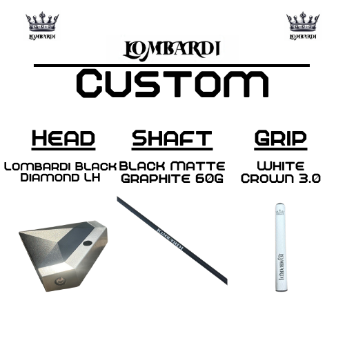 Lombardi Golf Custom Black Diamond Left-Hand Mallet Golf Putter
