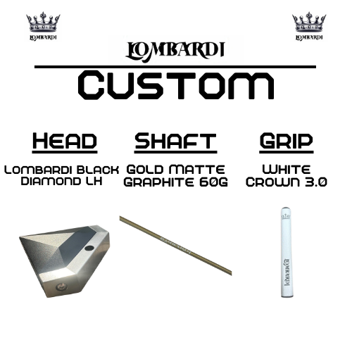 Lombardi Golf Custom Black Diamond Left-Hand Mallet Golf Putter