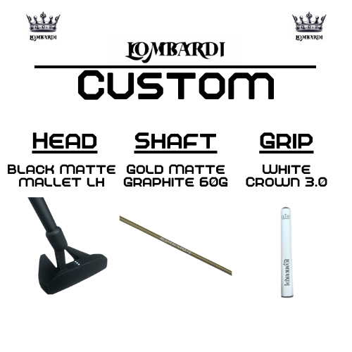 Lombardi Golf Custom Black Matte Left Hand Mallet Golf Putter