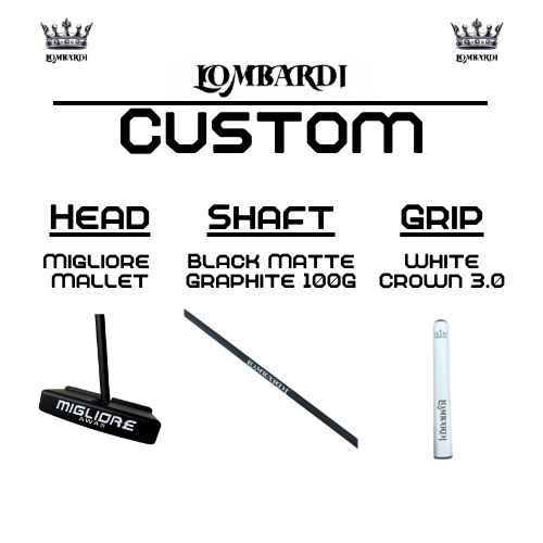 Lombardi Golf Custom Black Migliore Mallet Golf Putter