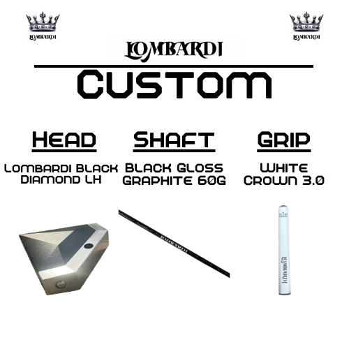 Lombardi Golf Custom Black Diamond Left-Hand Mallet Golf Putter