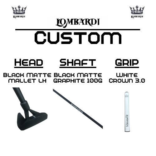 Lombardi Golf Custom Black Matte Left Hand Mallet Golf Putter
