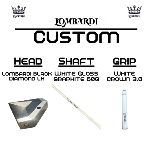 Lombardi Golf Custom Black Diamond Left-Hand Mallet Golf Putter