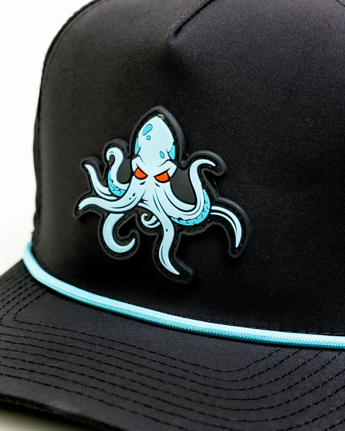 Kraken Black - Perforated Golf Rope Hat