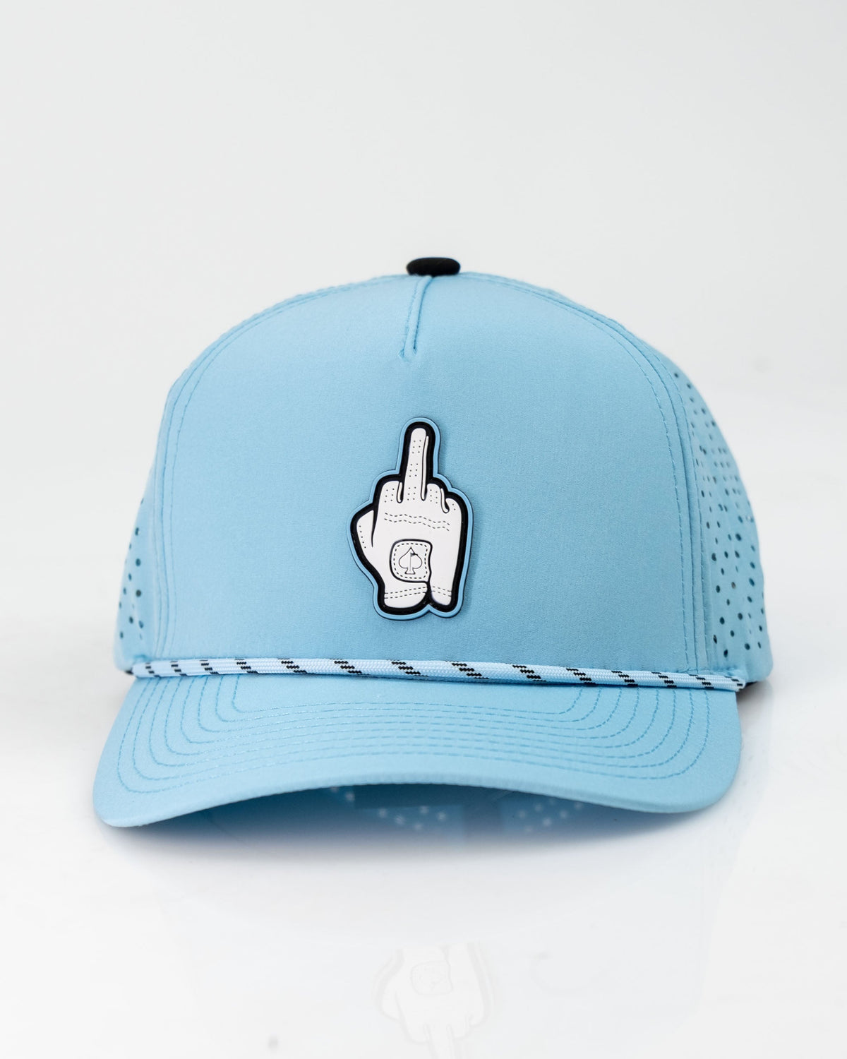 Middle Finger Baby Blue - Perforated Golf Rope Hat