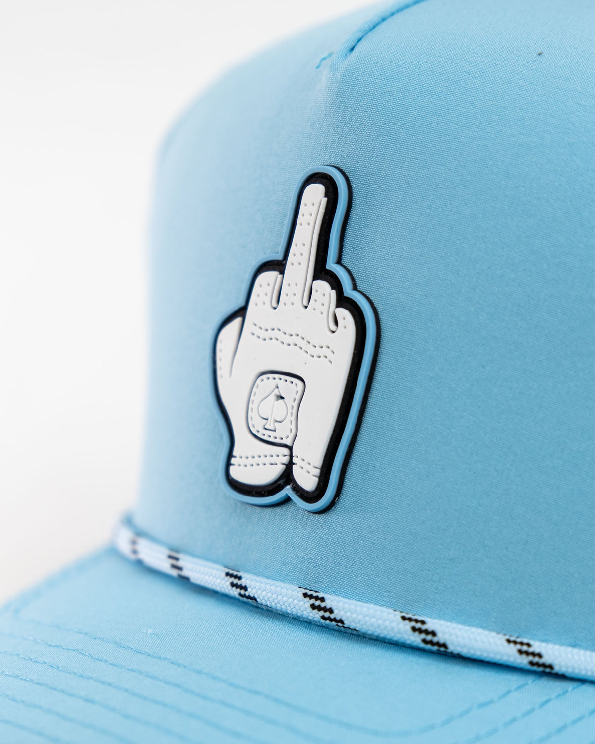 Middle Finger Baby Blue - Perforated Golf Rope Hat
