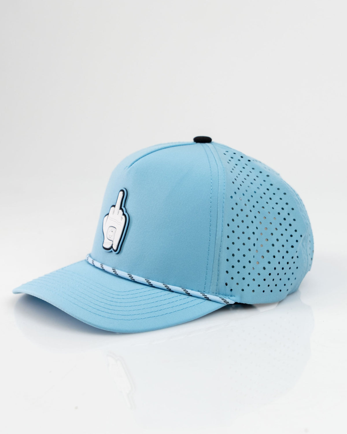 Middle Finger Baby Blue - Perforated Golf Rope Hat