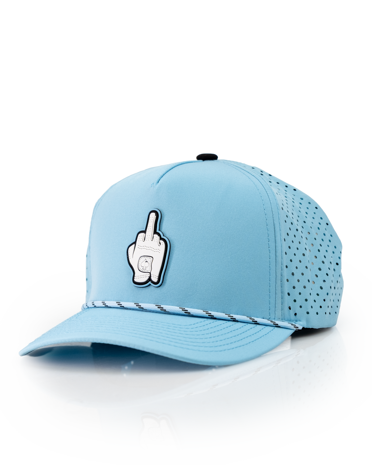 Middle Finger Baby Blue - Perforated Golf Rope Hat