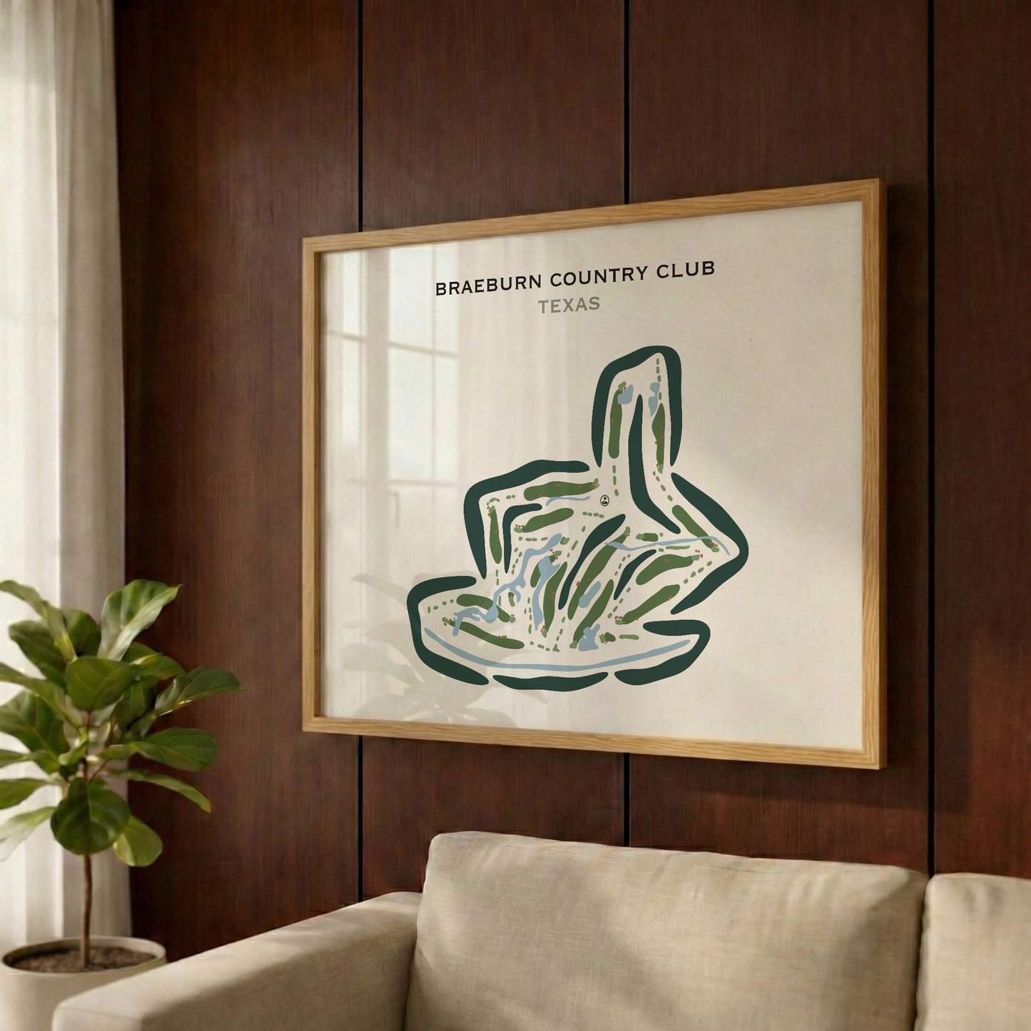 BraeBurn Country Club, Texas - Printed Golf Courses
