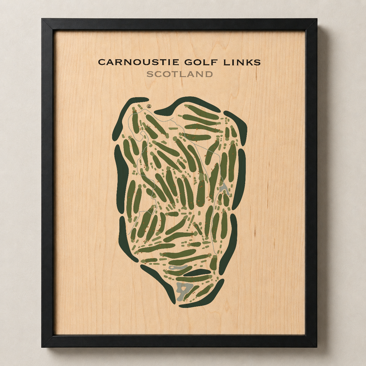 Carnoustie Golf Links, Scotland - Printed Golf Courses