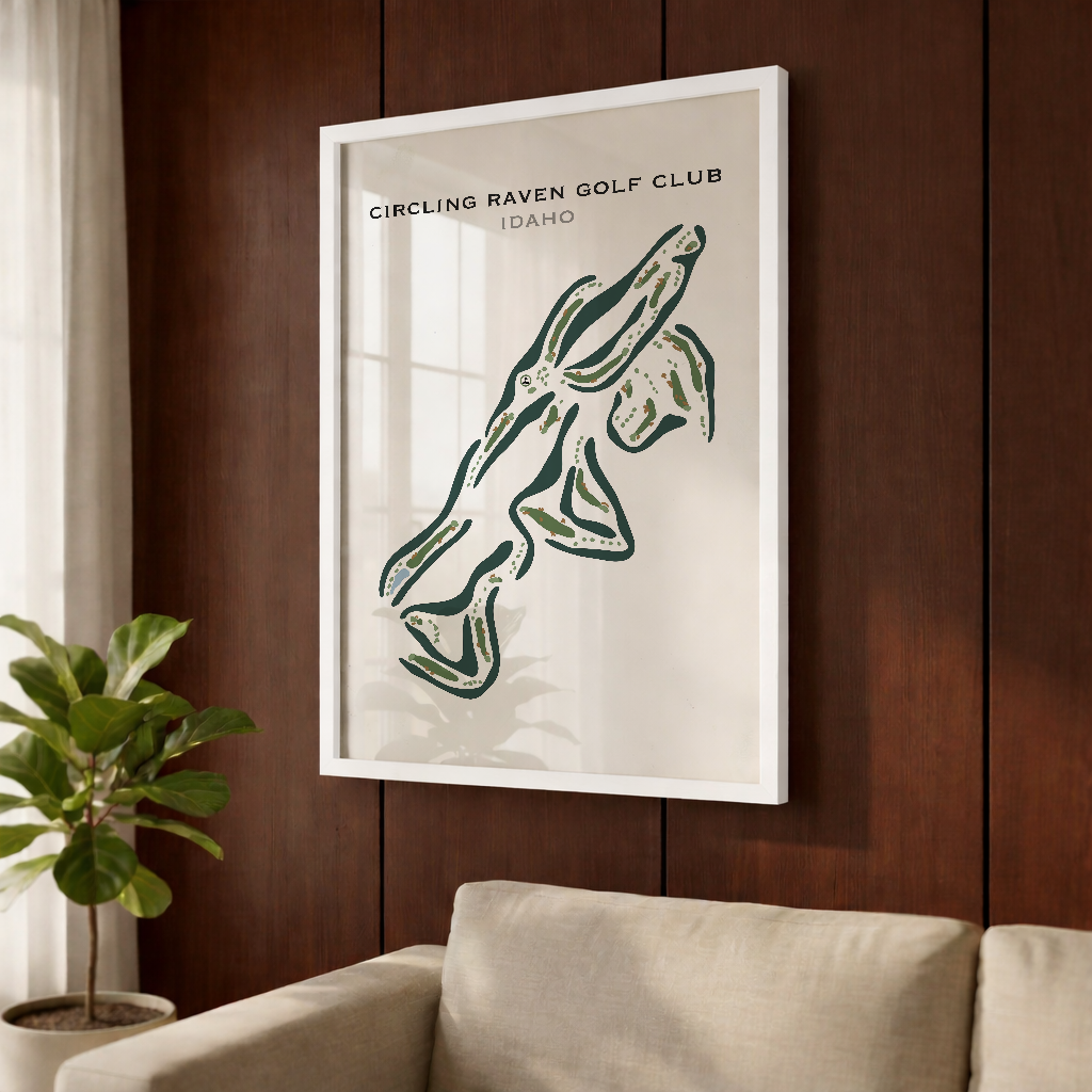 Circling Raven Golf Club, Worley Idaho - Printed Golf Courses